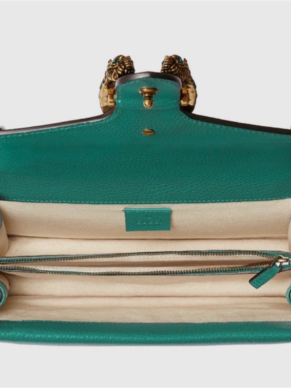 Authentic Gucci Dionysus Emerald Green Leather Shoulder Bag Serpent Detail - Picture 5 of 16